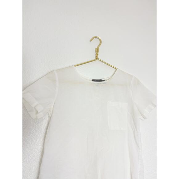 Theory Button Back Shirt Size XS Airy Cotton Lightweight Split Back Quiet Luxury - Picture 3 of 12